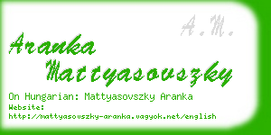 aranka mattyasovszky business card